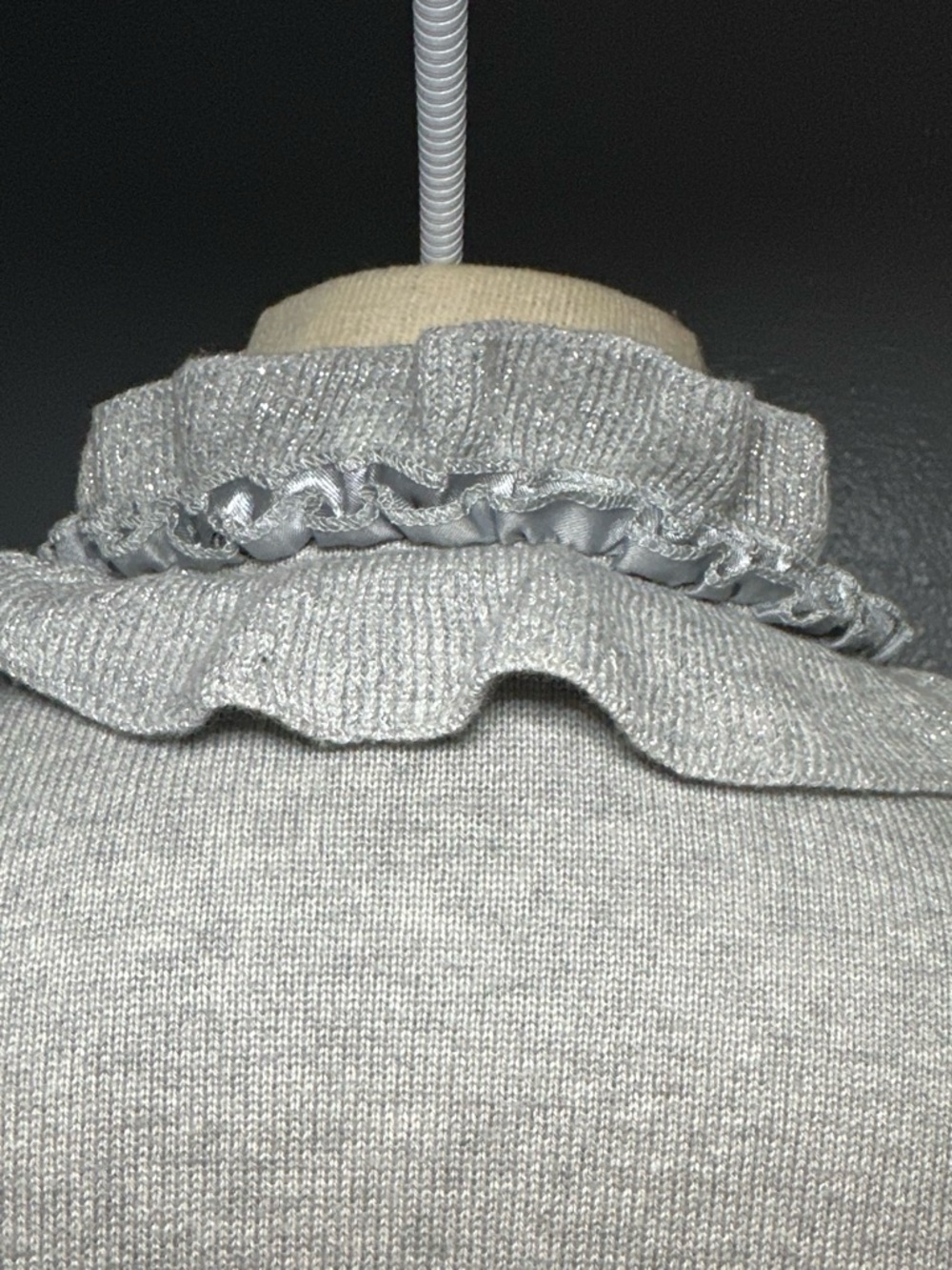 Charter Club Light Gray Ruffle-Front Cardigan - Picture 3 of 5